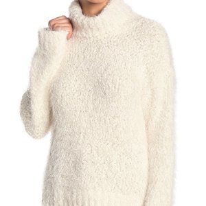 Abound Fuzzy Knit Turtleneck Sweater Ivory